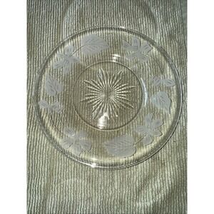 Vintage 8in Etched Glass Plates Set‎ Of 6